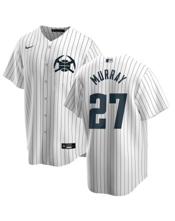 Jamal Murray 27 Denver Nuggets x NY Yankees Baseball Men Jersey - White